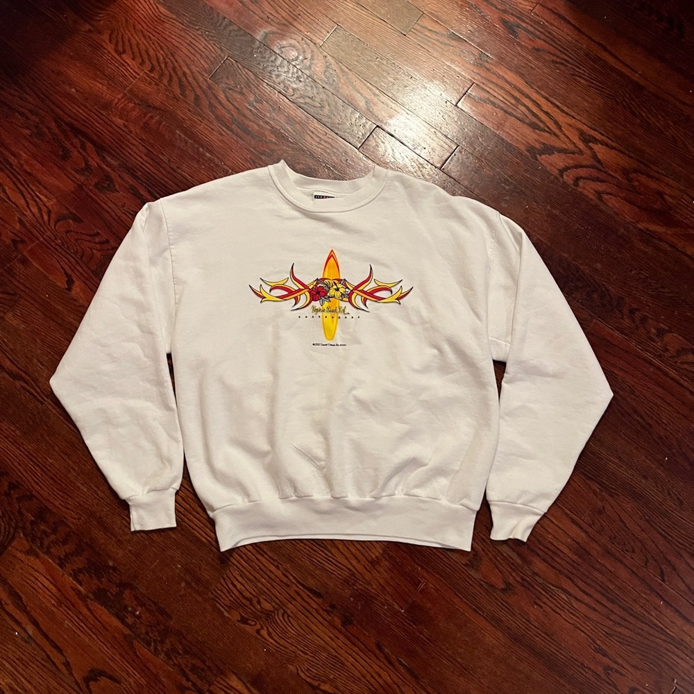 Vintage 2002 Virginia Beach Surfboard Crewneck Large